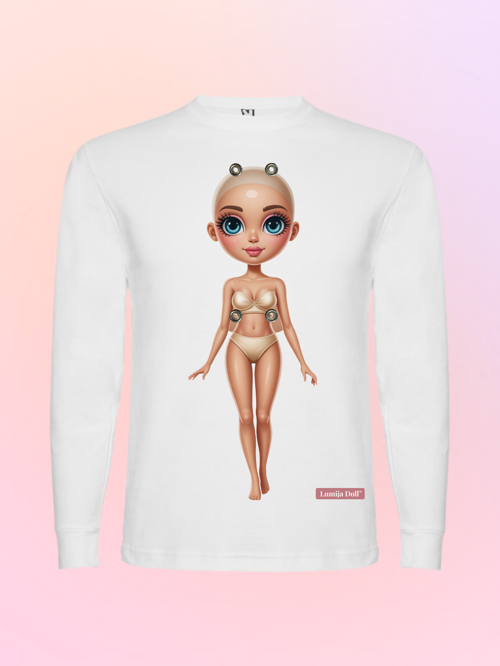 T1W - Bela majica z dolgimi rokavi za Lumija Doll