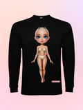 T1B - Črna majica z dolgimi rokavi za Lumija Doll
