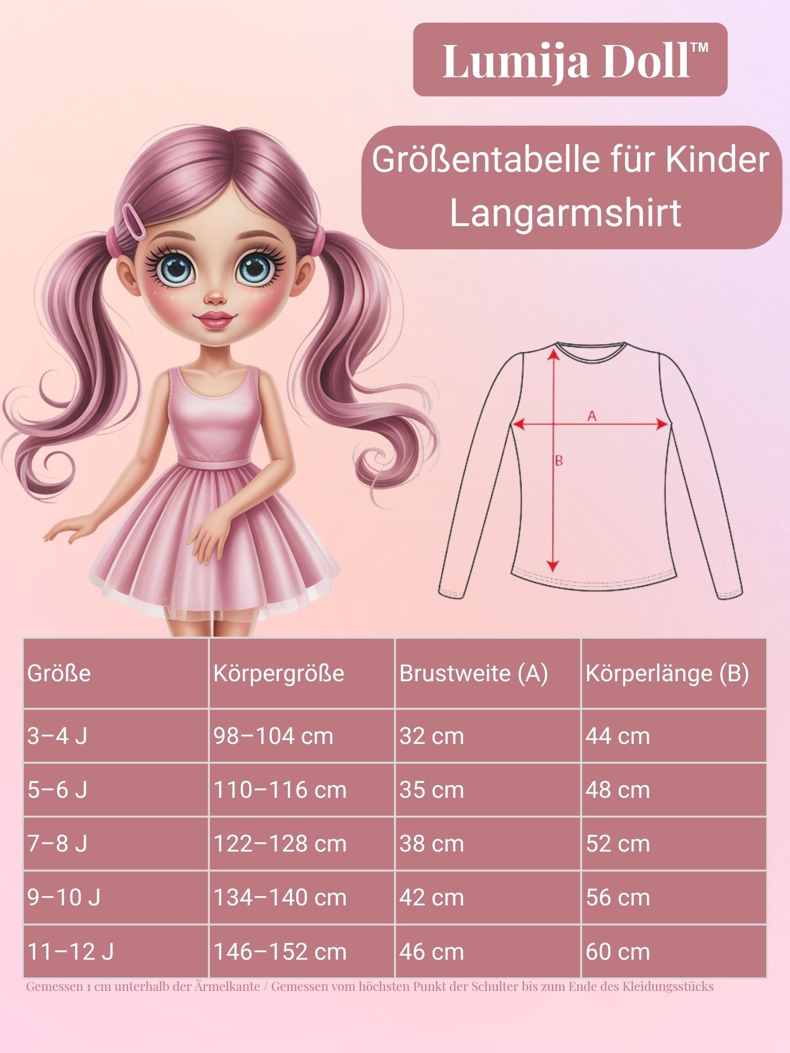 T1W - Bela majica z dolgimi rokavi za Lumija Doll