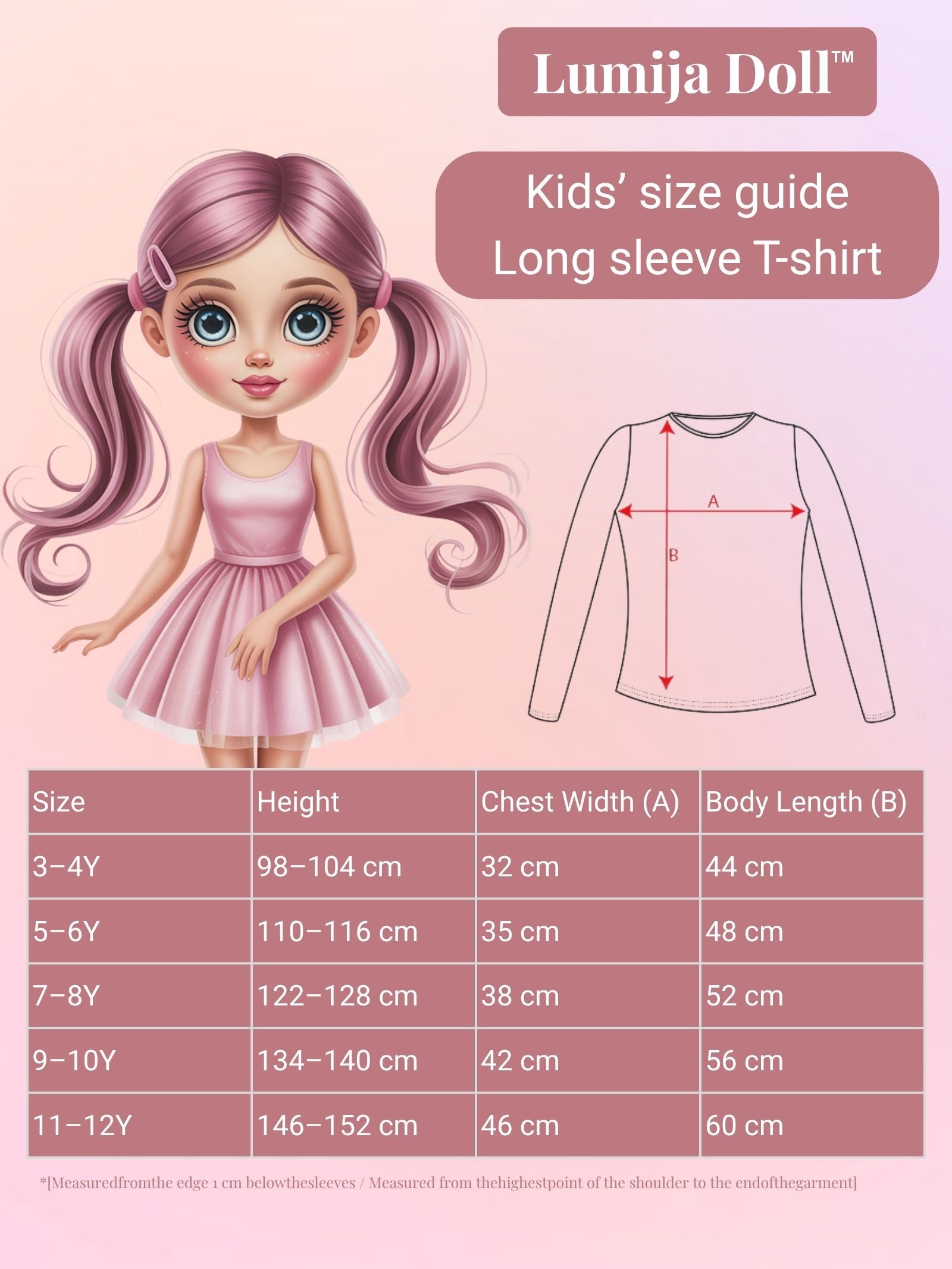 T1W - Bela majica z dolgimi rokavi za Lumija Doll